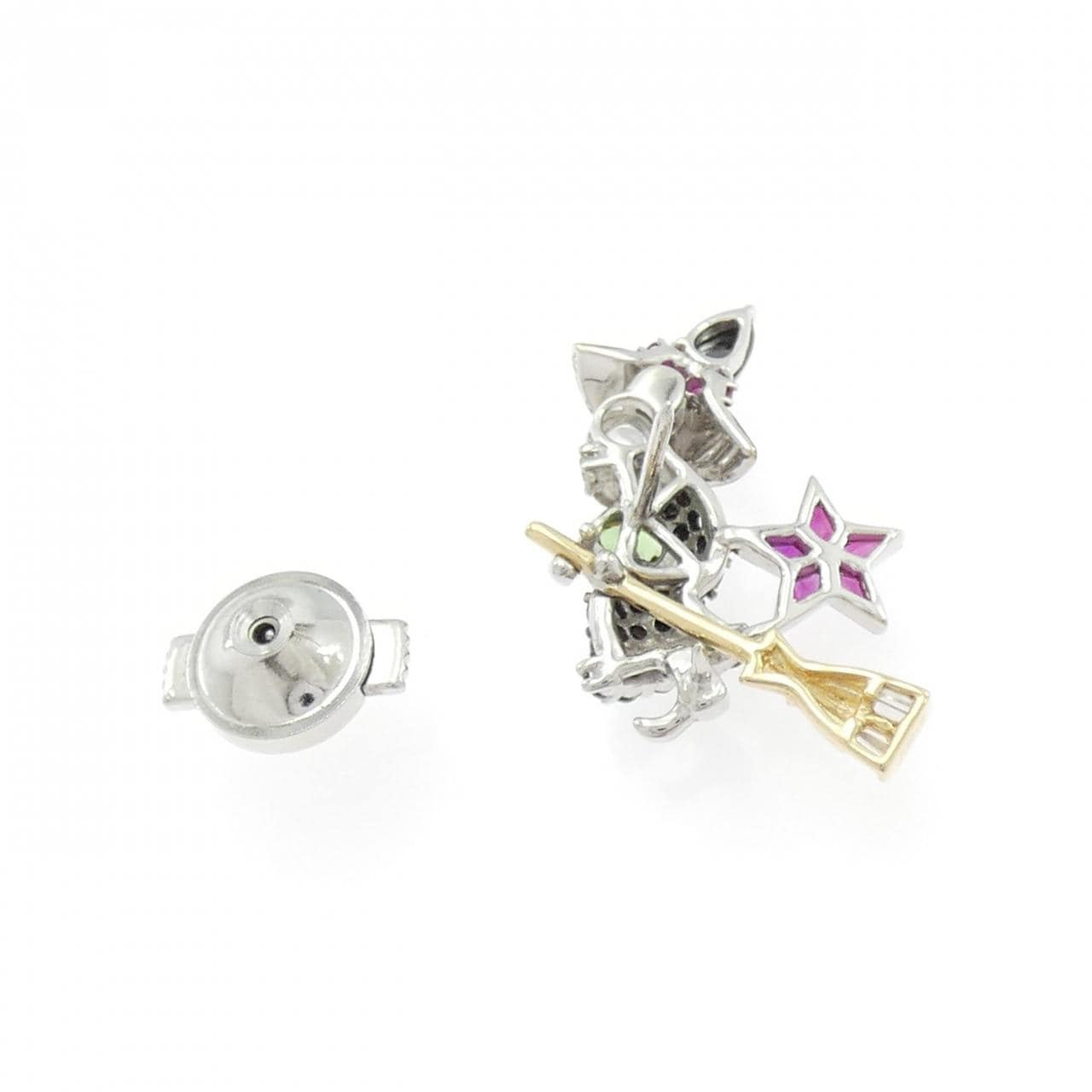 K18スリーカラー カラーストーン ブローチ