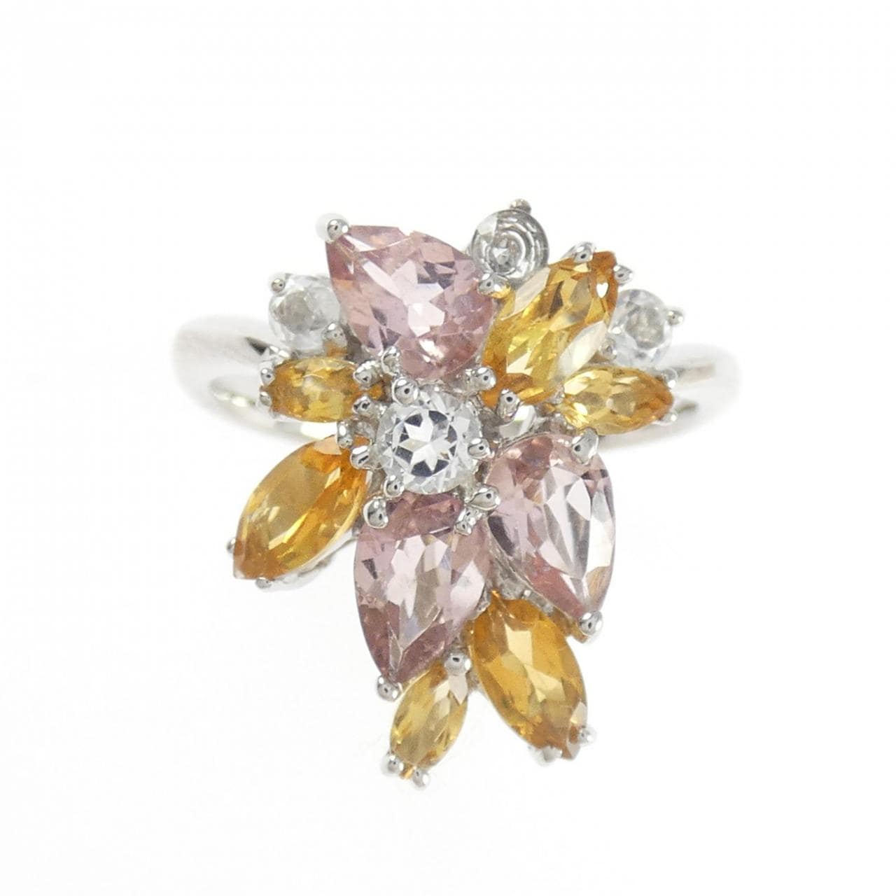 K18WG カラーストーン リング