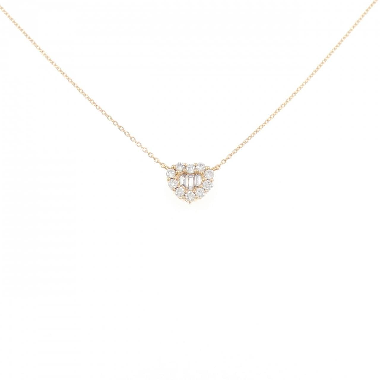 K18PG ハート ダイヤモンド ネックレス 0.31CT