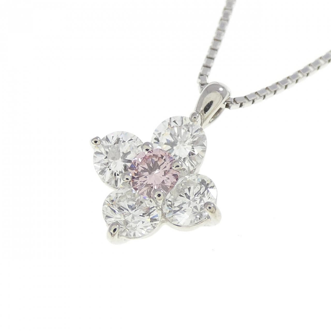 PT900/PT850 花鑽石項鍊 0.097克拉 FIP VS2