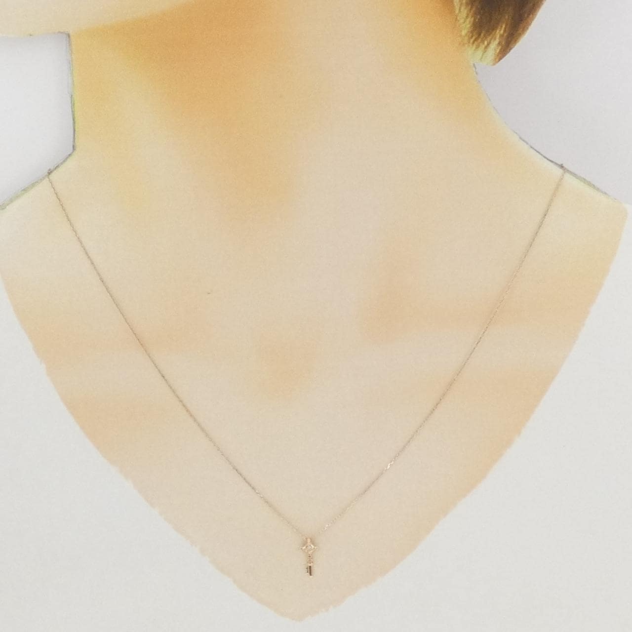 K10PG キー ダイヤモンド ネックレス 0.012CT