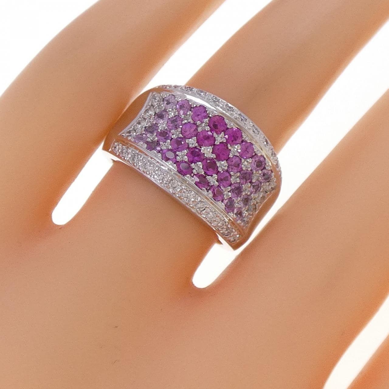 K18WG サファイヤ リング 1.00CT