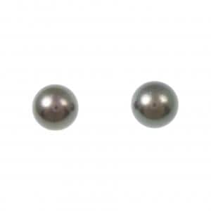 K14WG 黒蝶パール ピアス 9.6mm
