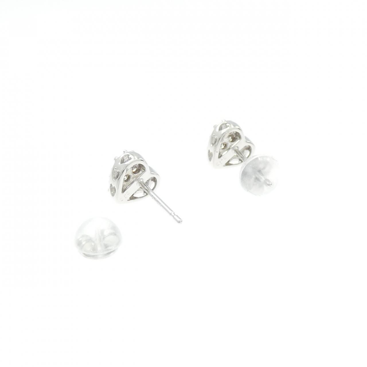 K18WG ハート ダイヤモンド ピアス 0.20CT