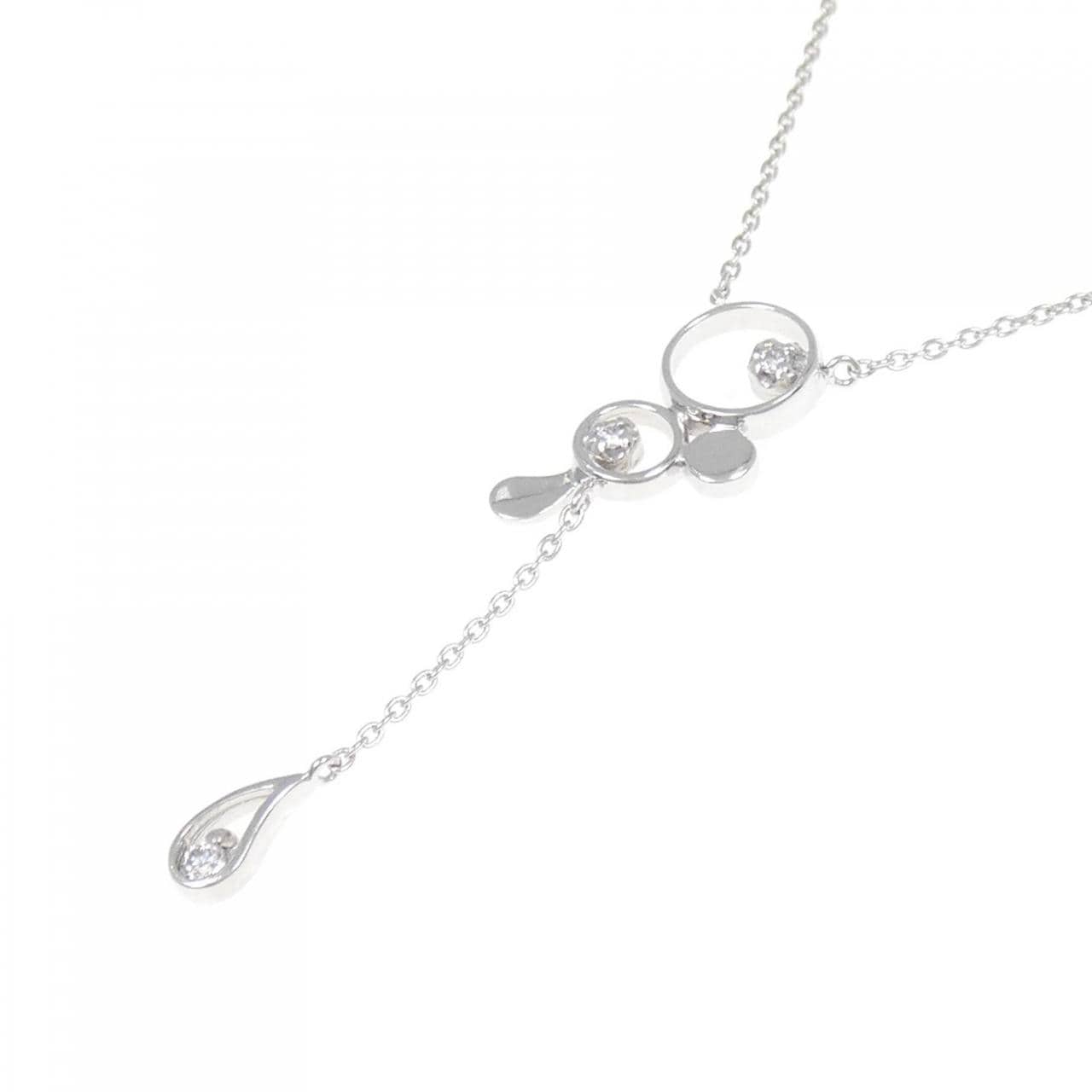 K18WG ダイヤモンド ネックレス 0.06CT