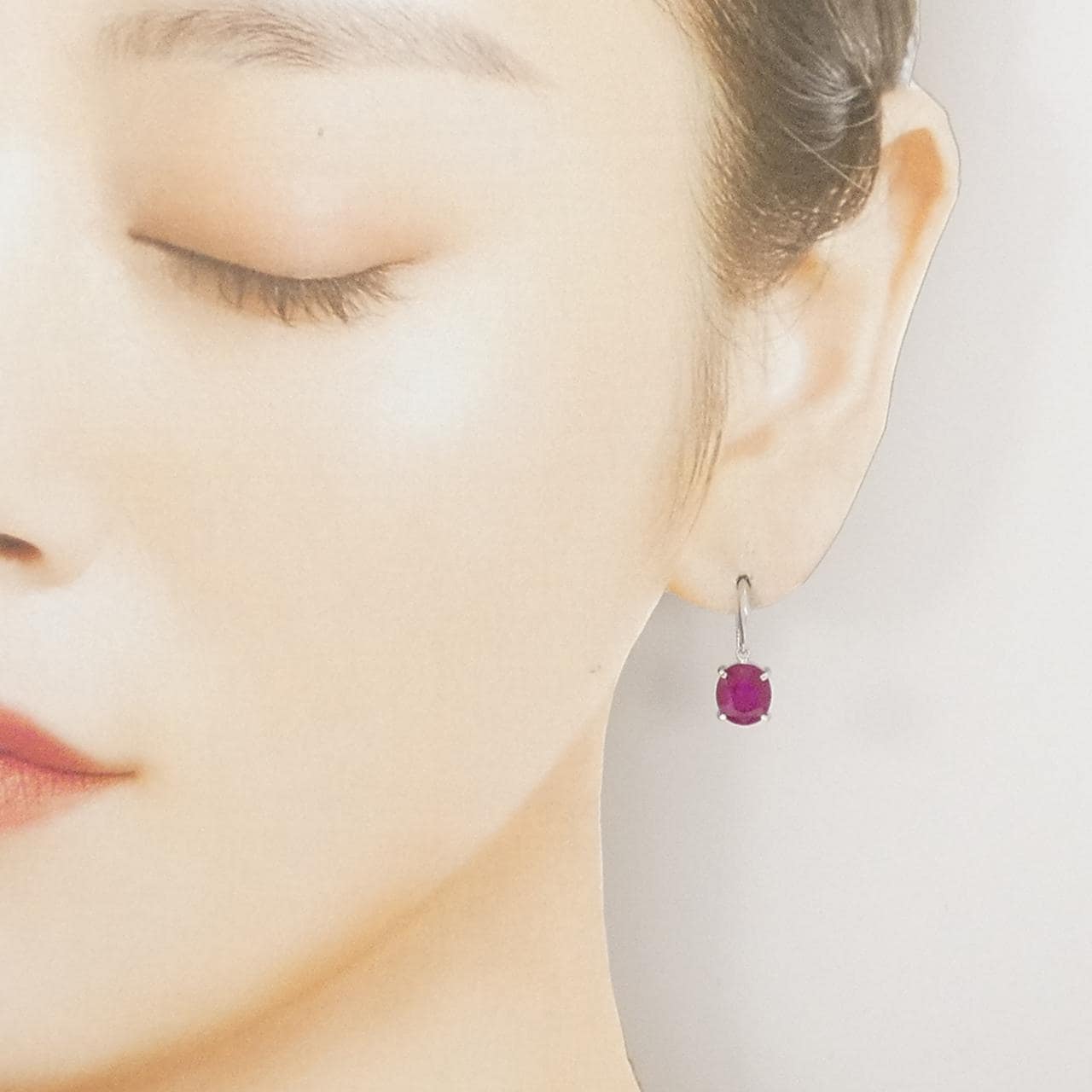 K18WG ルビー ピアス 3.92CT