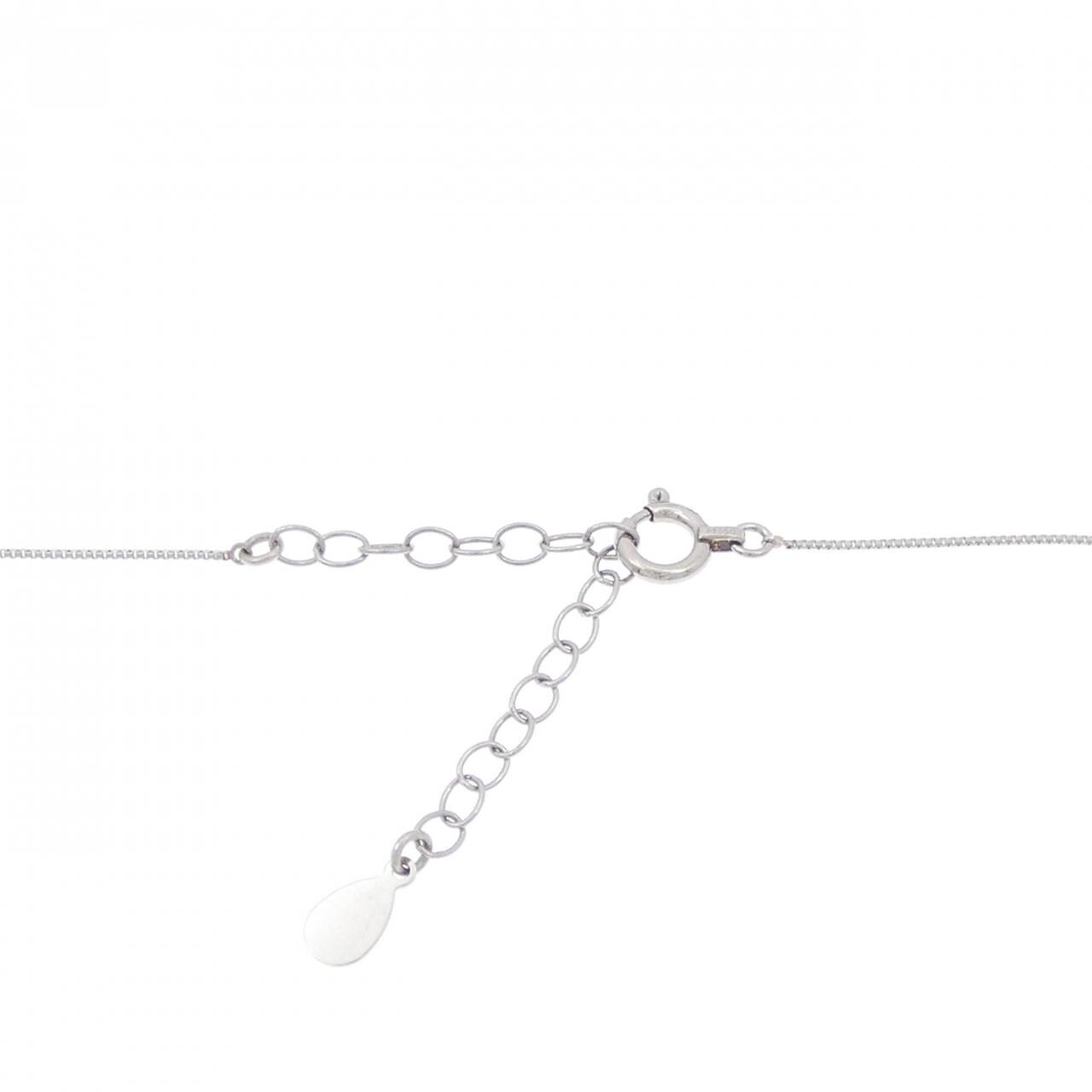 K18WG/PT850 ダイヤモンド ネックレス 0.30CT