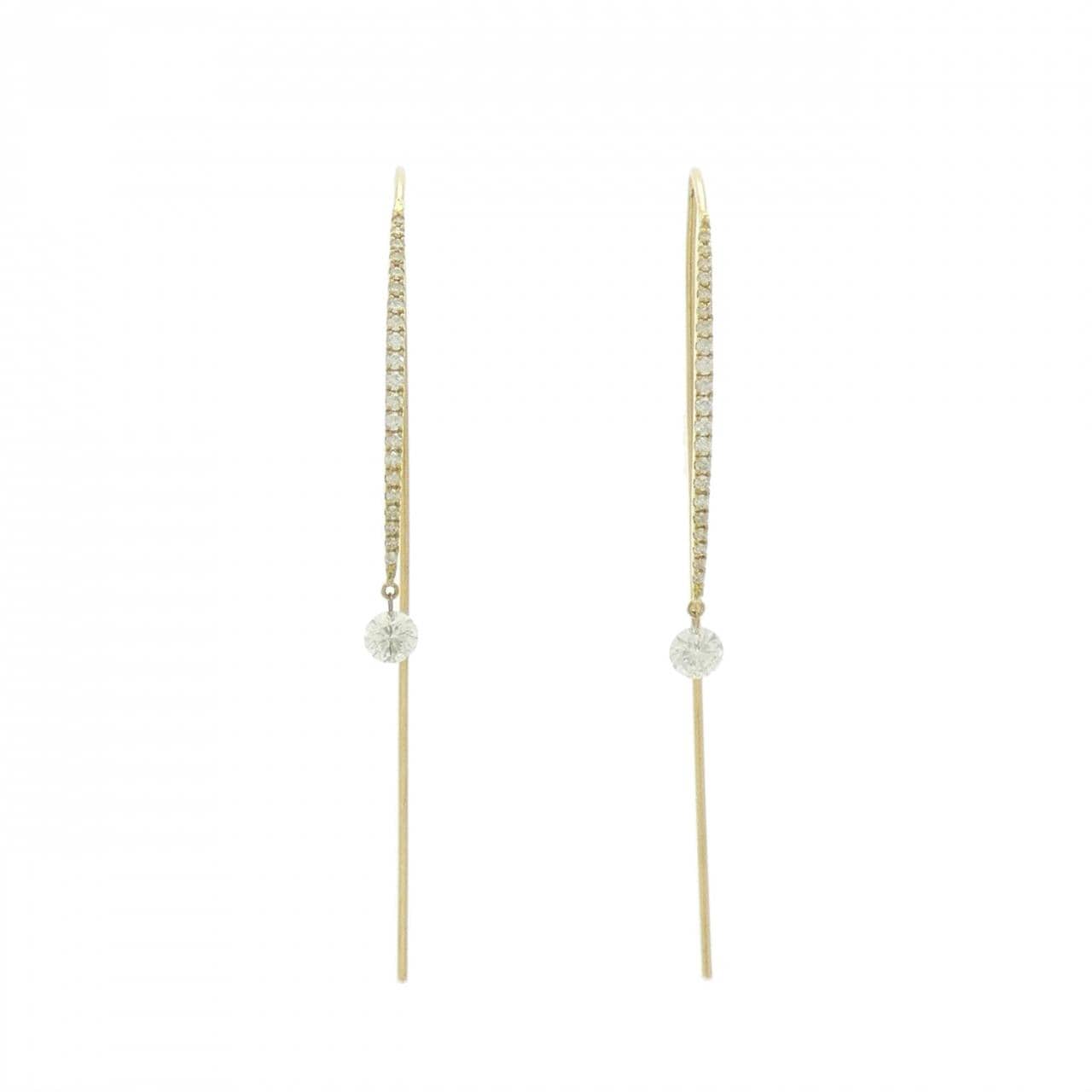 K18YG ダイヤモンド ピアス 0.38CT