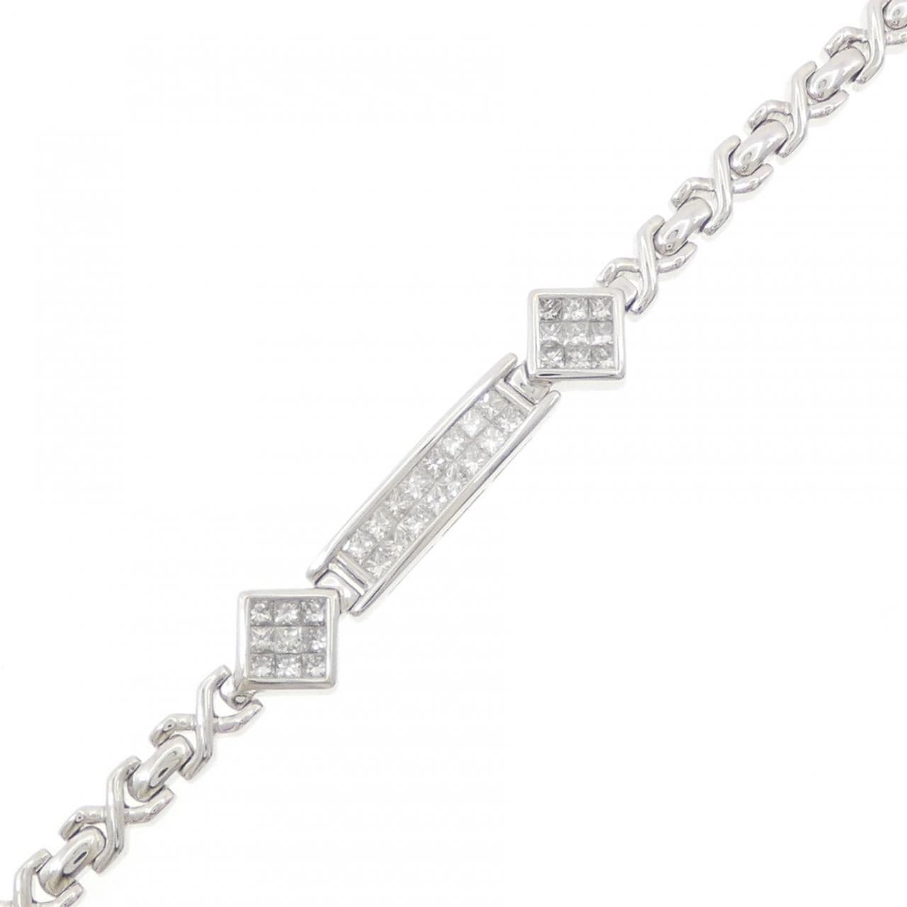 K18WG ダイヤモンド ブレスレット 1.00CT
