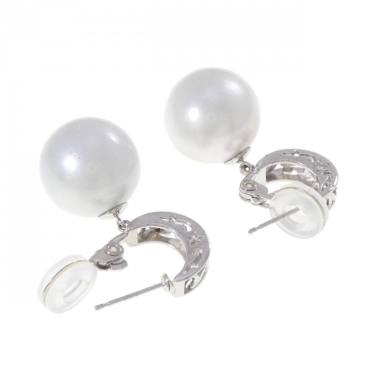 PT900/K14WG 白蝶パール ピアス 15mm