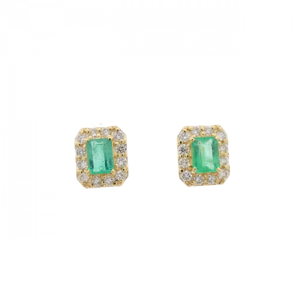 [新品] K18YG 祖母綠耳環 0.19CT