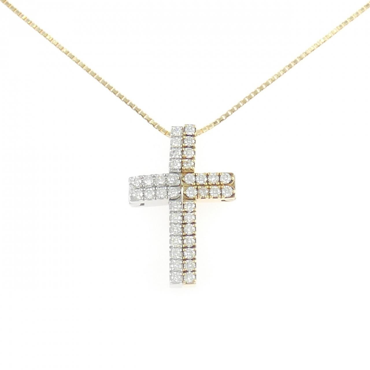 K18YG/K18WG ダイヤモンド ネックレス 0.32CT