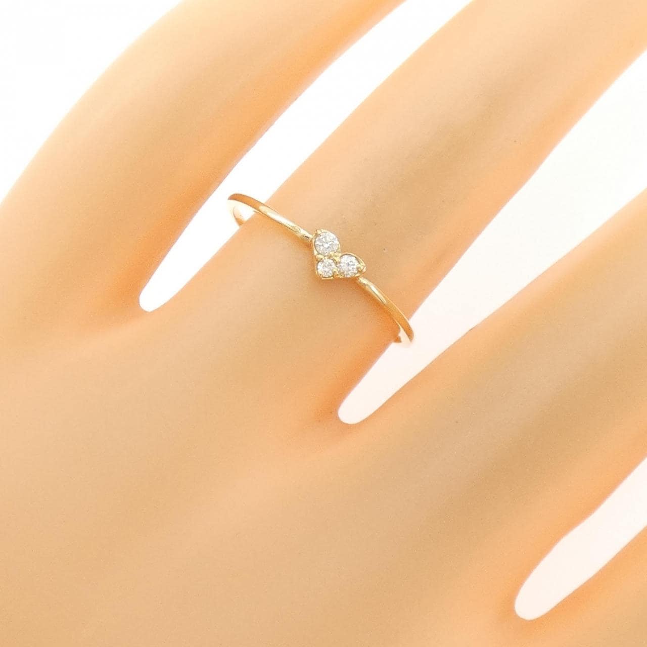 【リメイク】K18YG ハート ダイヤモンド リング 0.05CT