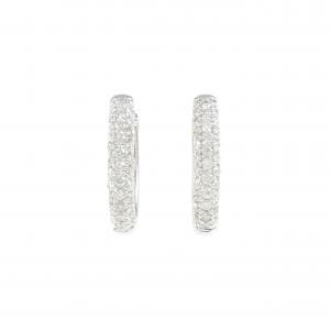 K18WG パヴェ ダイヤモンド フープピアス 0.52CT
