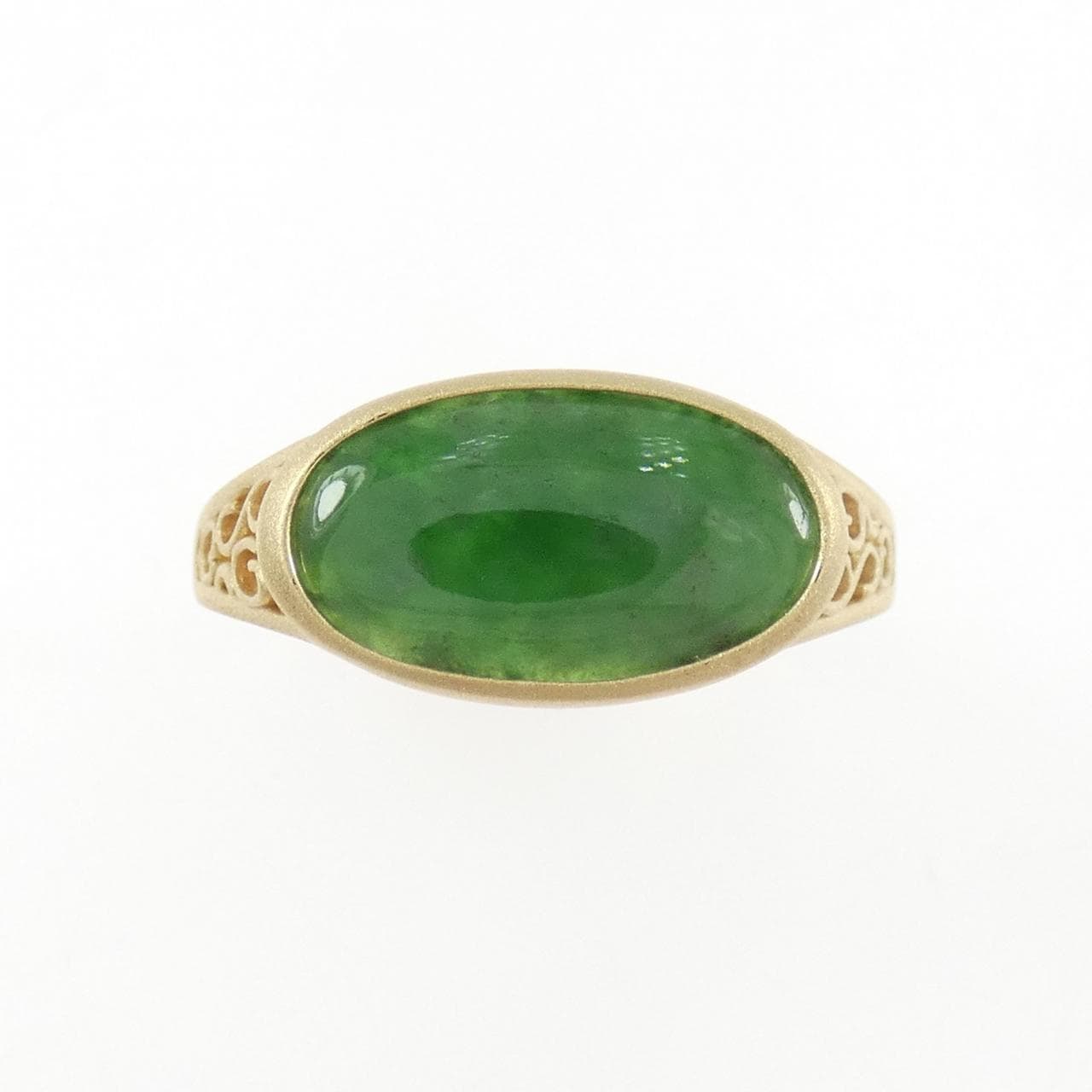 K18YG ヒスイ リング 2.15CT