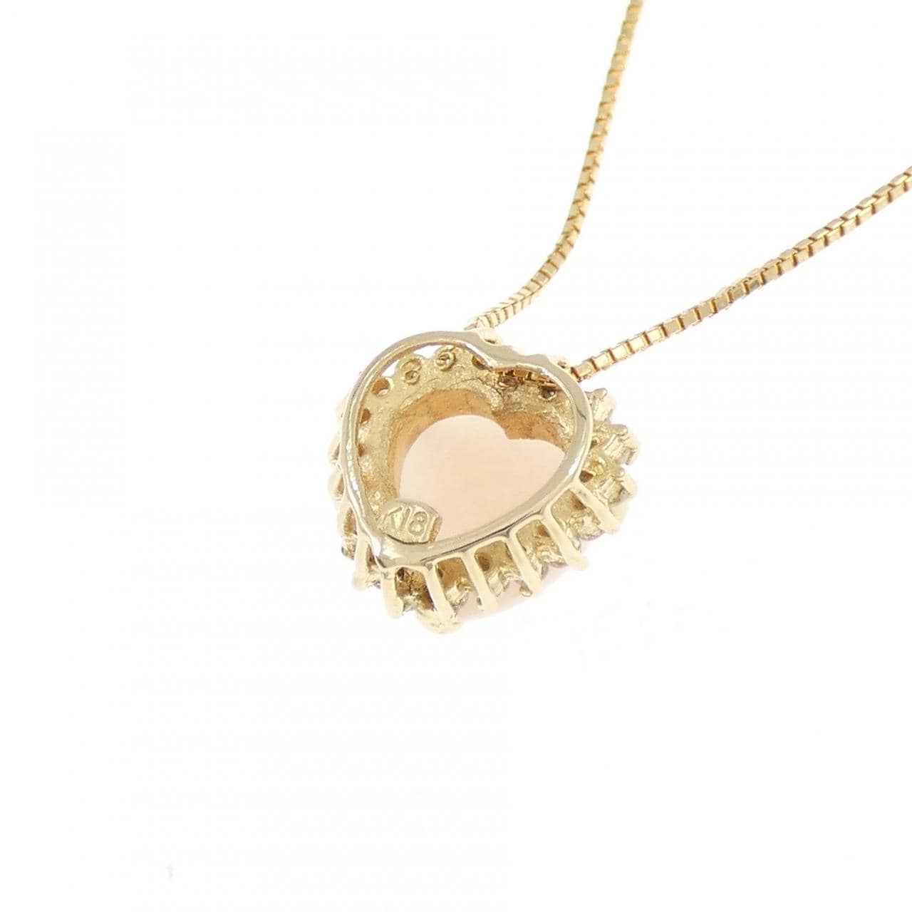 K18YG ハート オパール ネックレス