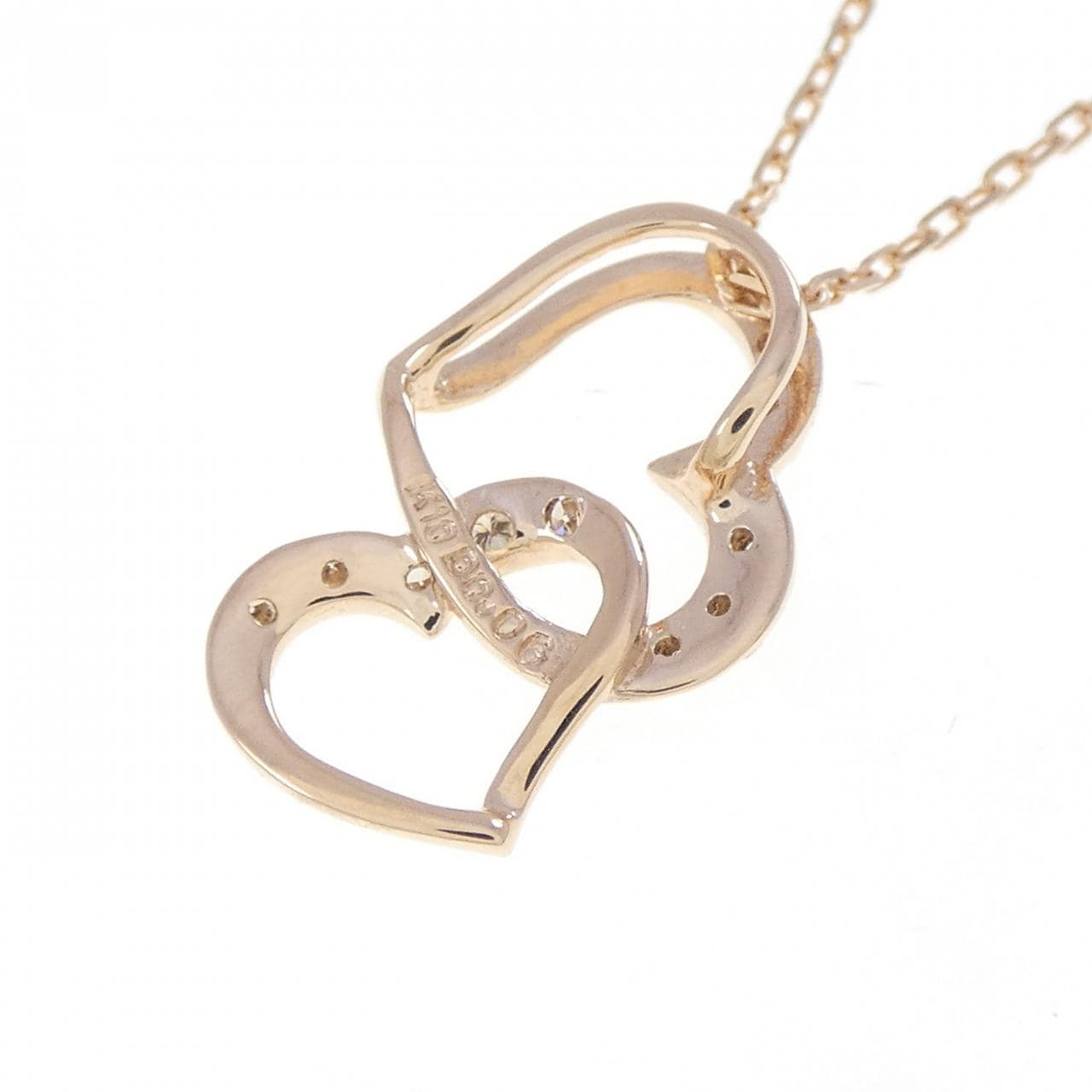K10PG ハート ダイヤモンド ネックレス 0.06CT