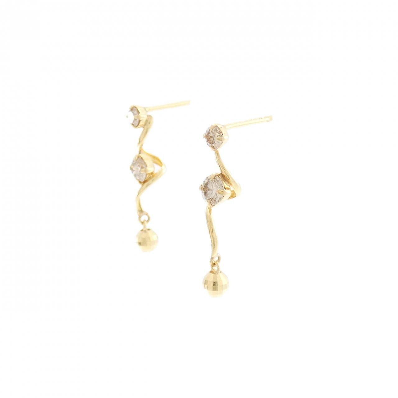 【新品】K18YG ダイヤモンド ピアス 0.30CT