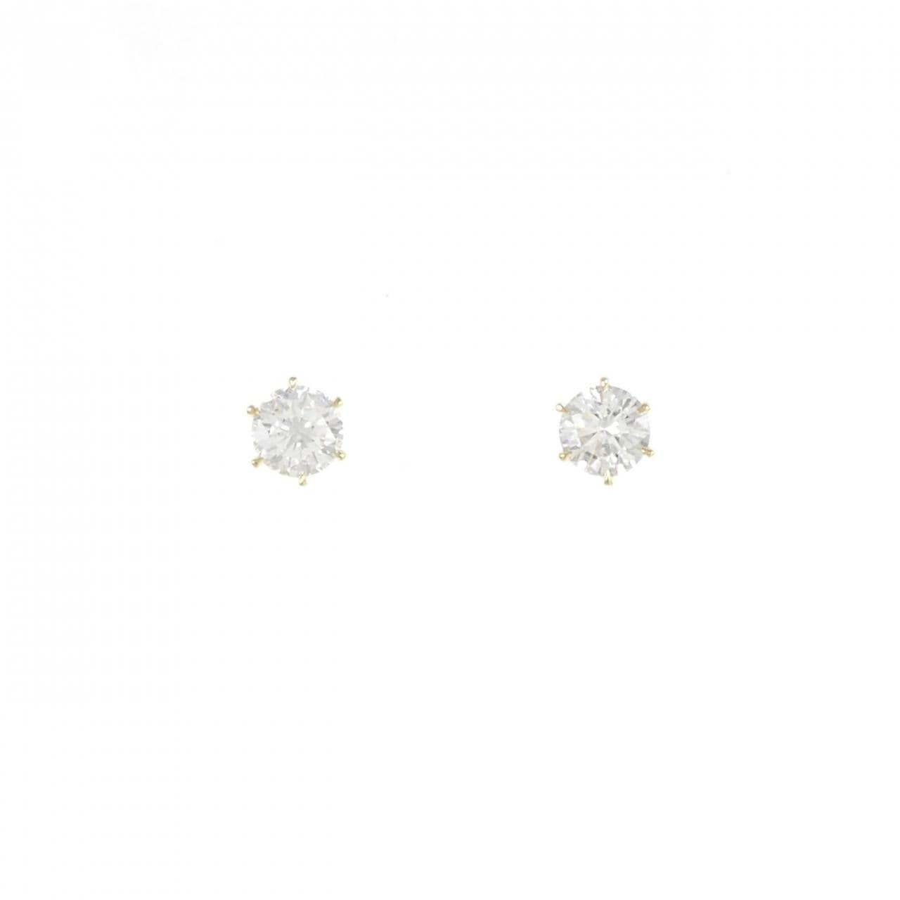 [再加工款] K18YG/ST鑽石耳環 0.308CT 0.338CT D SI2 VG-GOOD