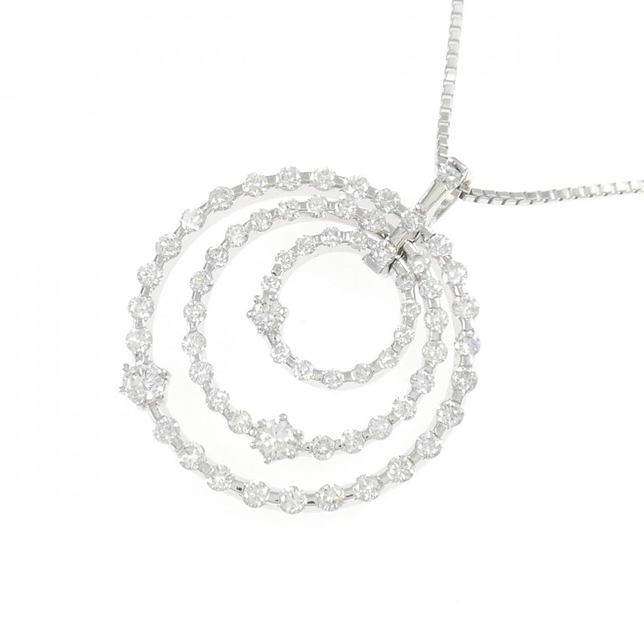K18WG ダイヤモンド ネックレス 1.52CT