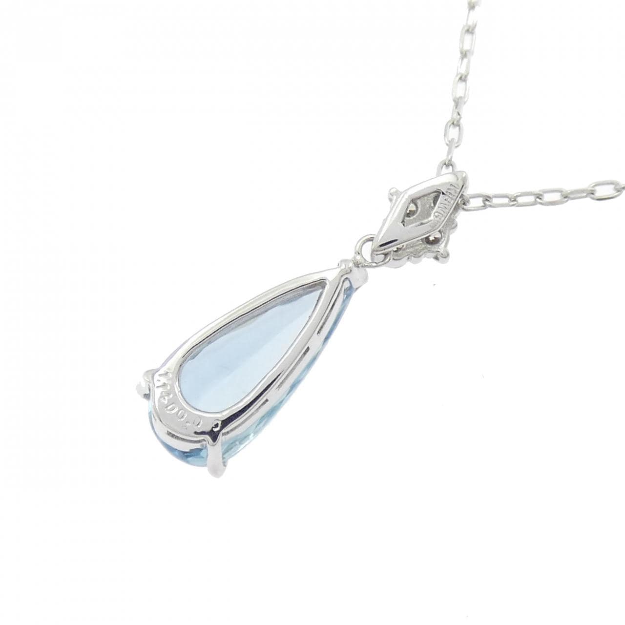 K18WG アクアマリン ネックレス 1.14CT