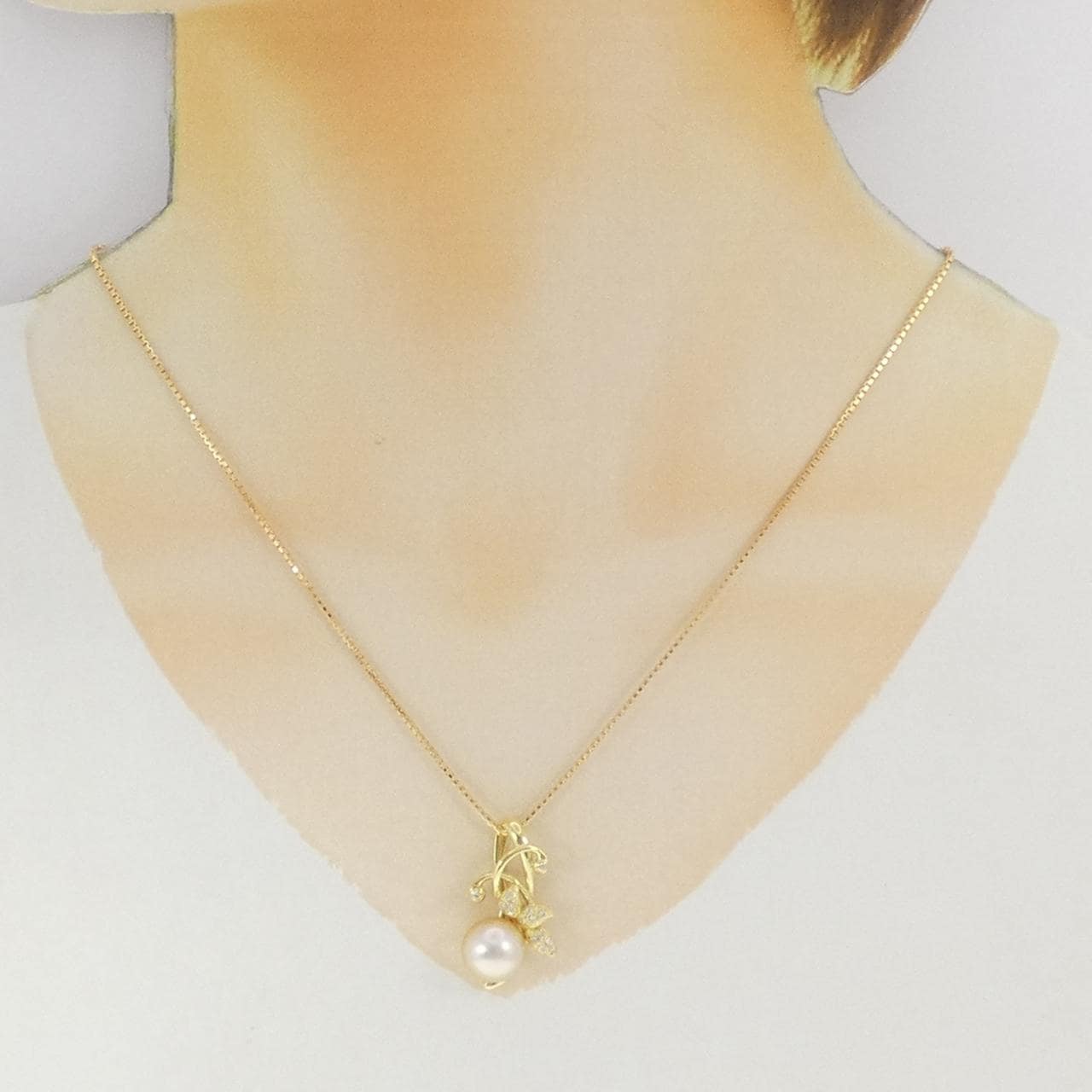 K18YG 白蝶パール ネックレス 10.2mm