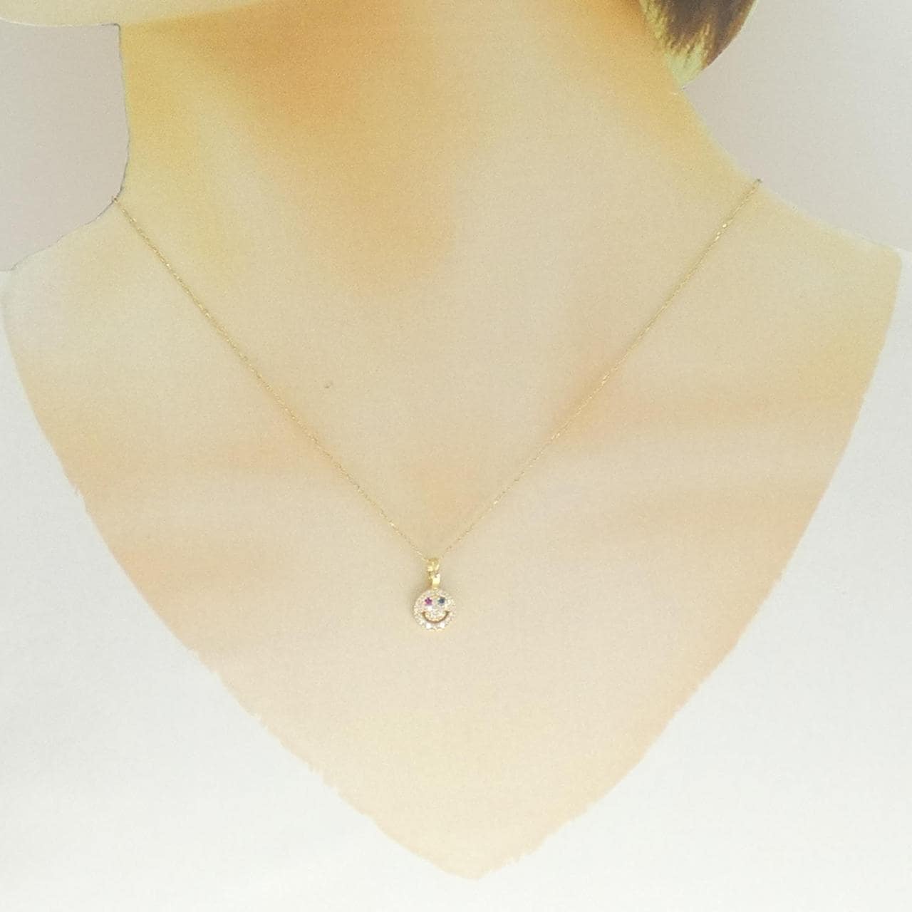 K18YG スマイル ルビー ネックレス 0.01CT