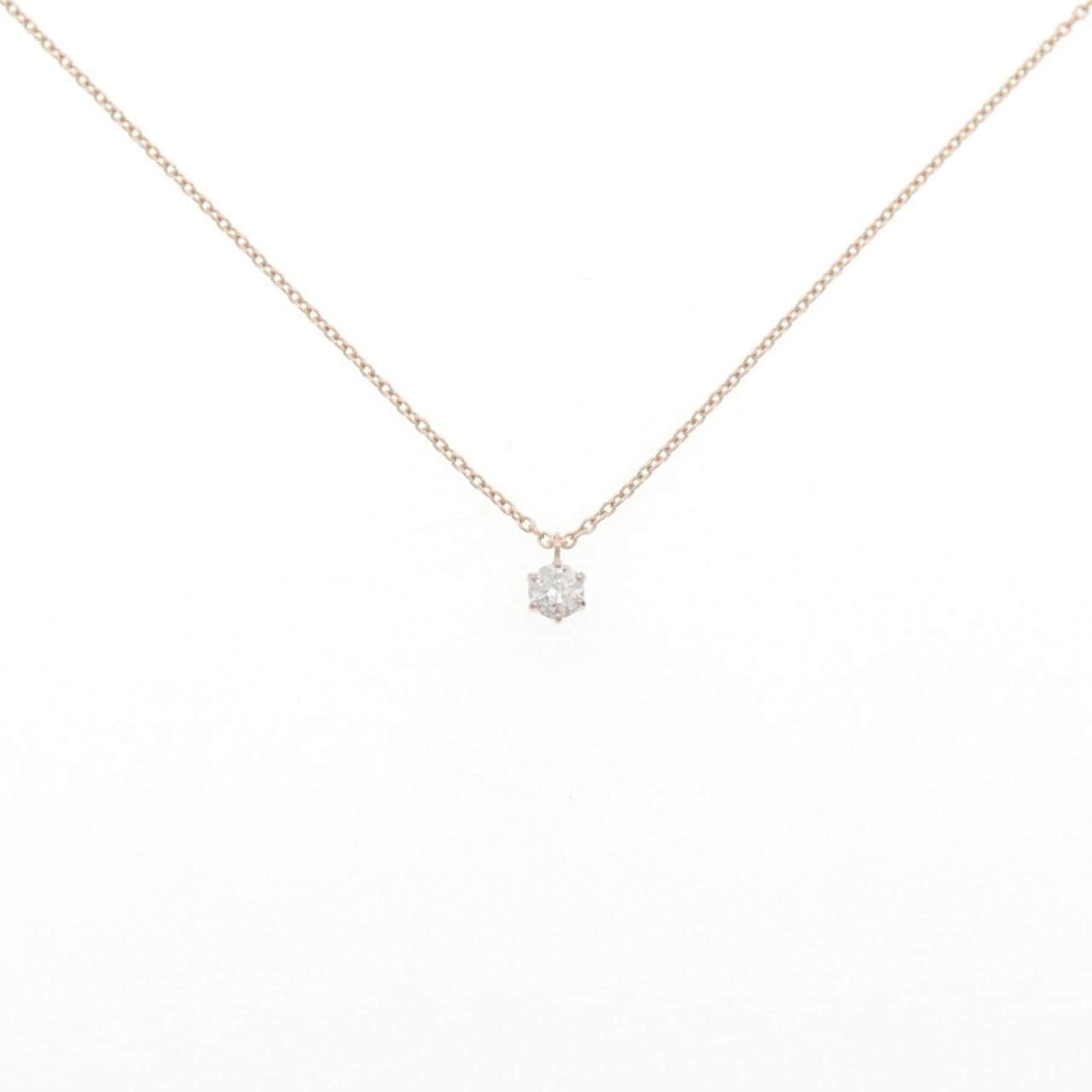 K10PG ソリティア ダイヤモンド ネックレス 0.10CT