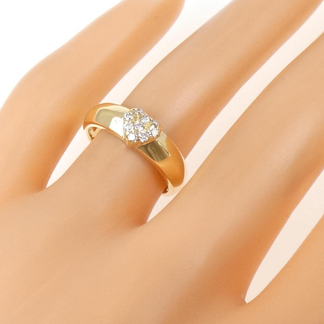 K18YG ハート ダイヤモンド リング 0.16CT