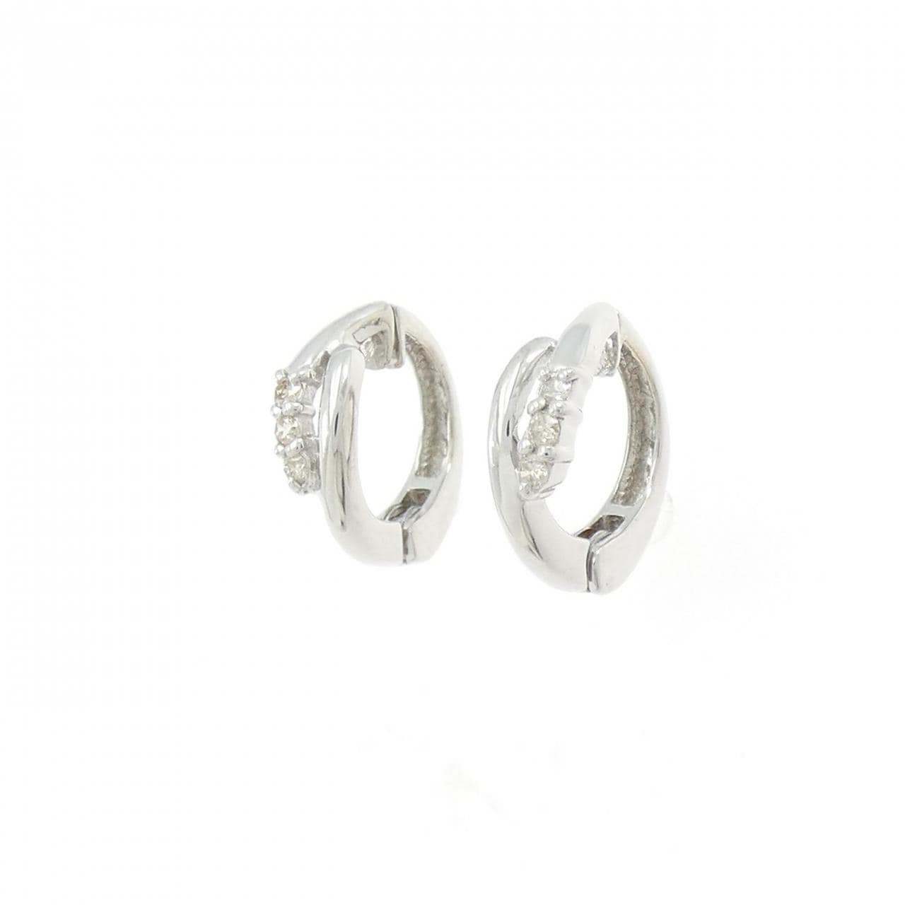 K14WG ダイヤモンド イヤリング 0.08CT