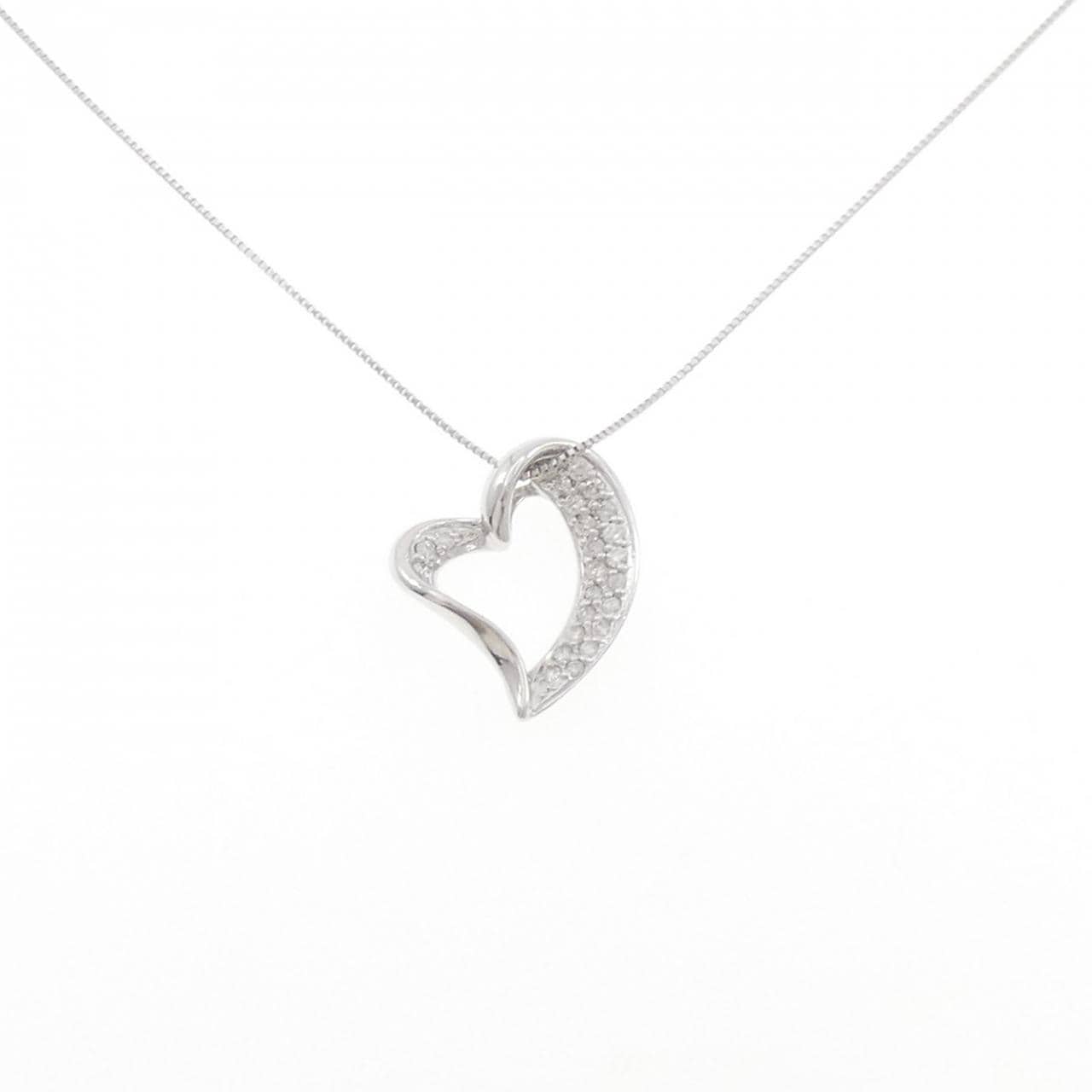 K18WG ハート ダイヤモンド ネックレス 0.20CT