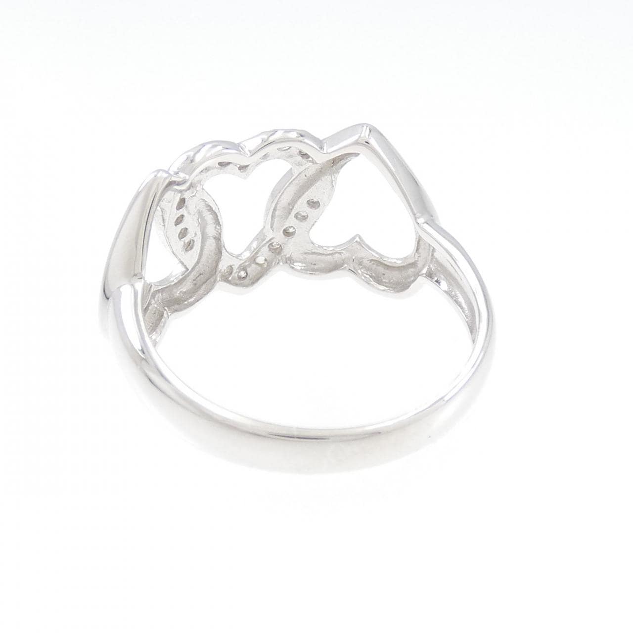 K18WG ハート ダイヤモンド リング 0.15CT
