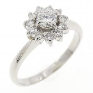 PT900 フラワー ダイヤモンド リング 0.14CT