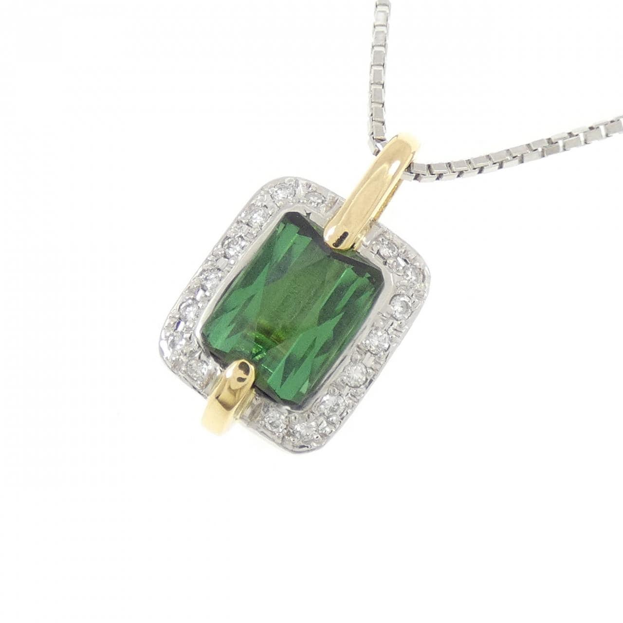 PT900/K18YG/PT850 トルマリン ネックレス 1.62CT