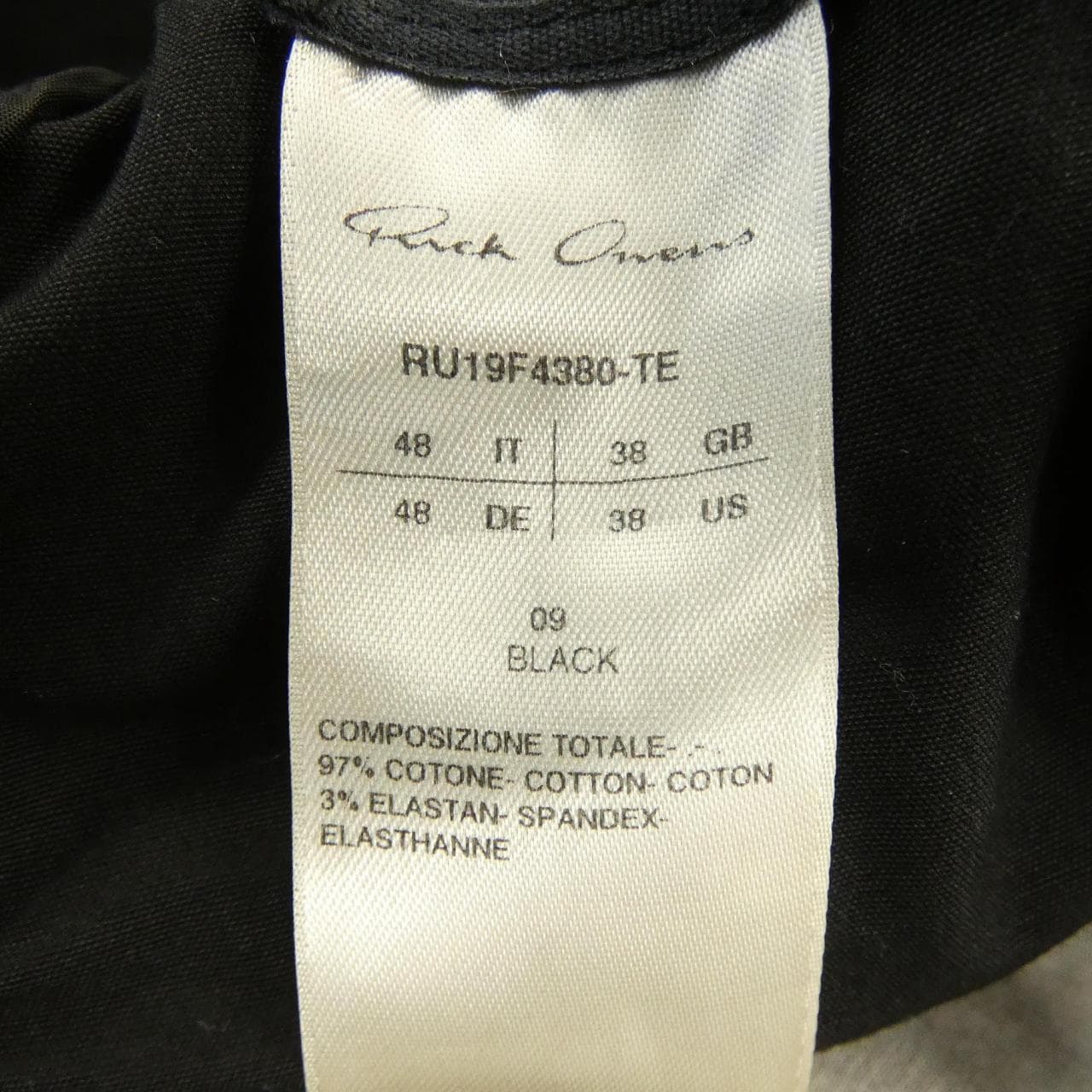 リックオウエンス Rick owens RU19F4380-TE パンツ