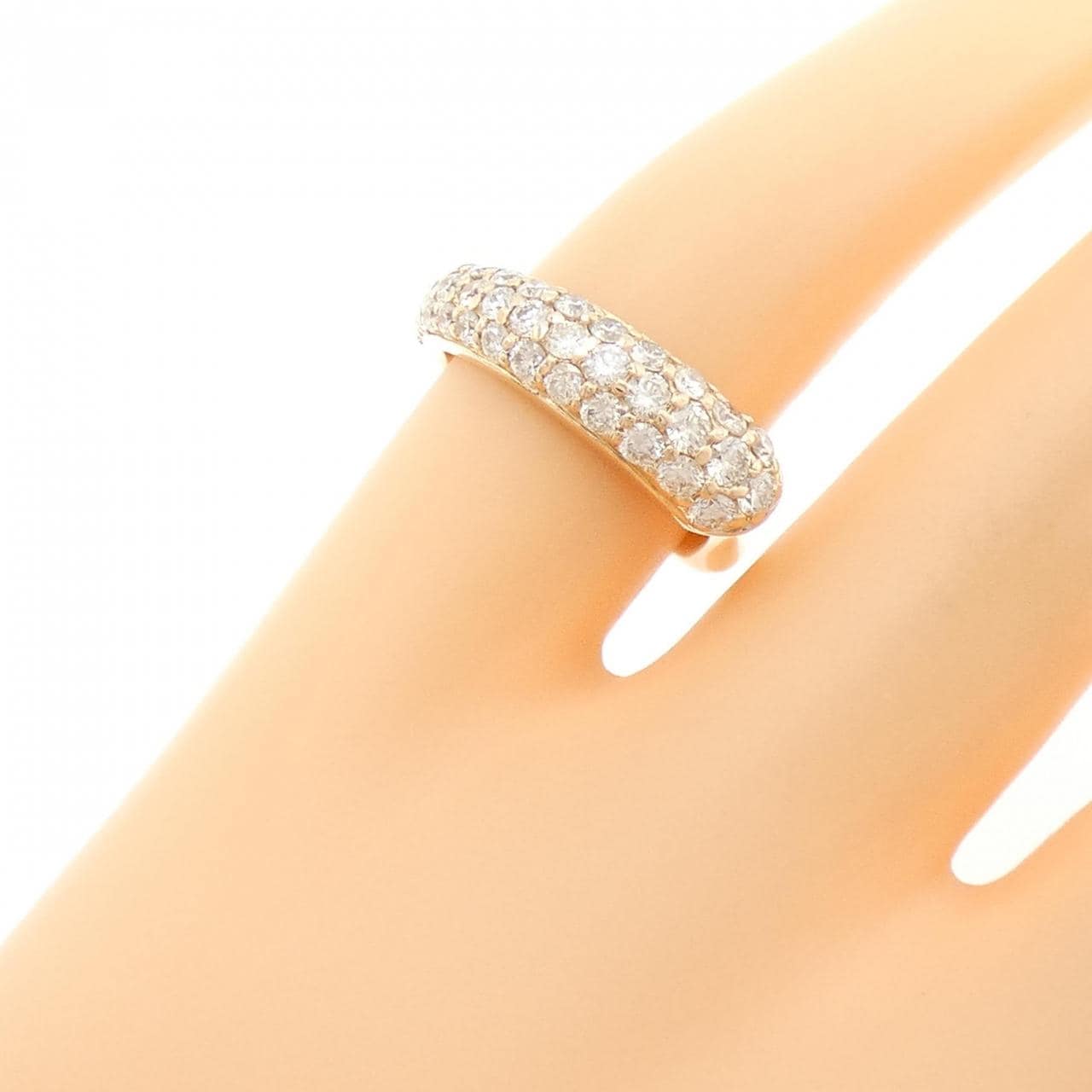 K18PG パヴェ ダイヤモンド ピンキーリング 0.70CT