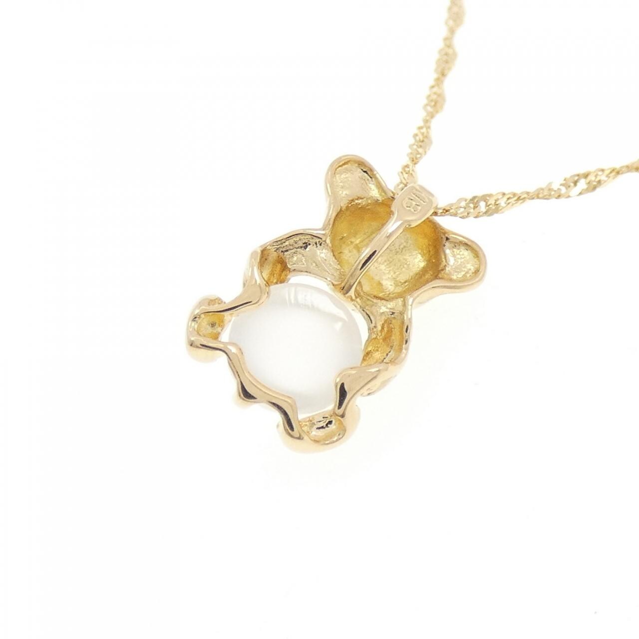 K18YG ベア ムーンストーン ネックレス