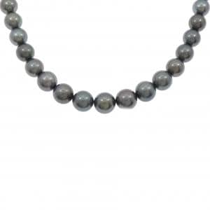 シルバークラスプ 黒蝶パール ネックレス 9-11mm