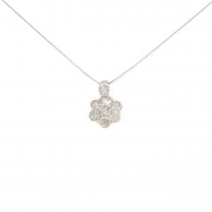 PT900/PT850 フラワー ダイヤモンド ネックレス 2.00CT