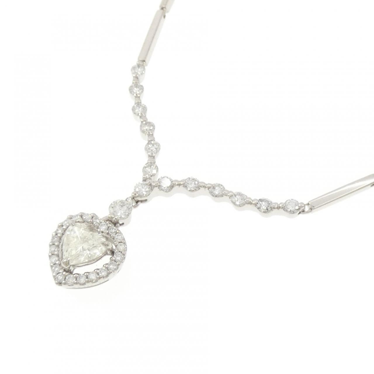 PT900/K14WG ハート ダイヤモンド ネックレス 0.468CT