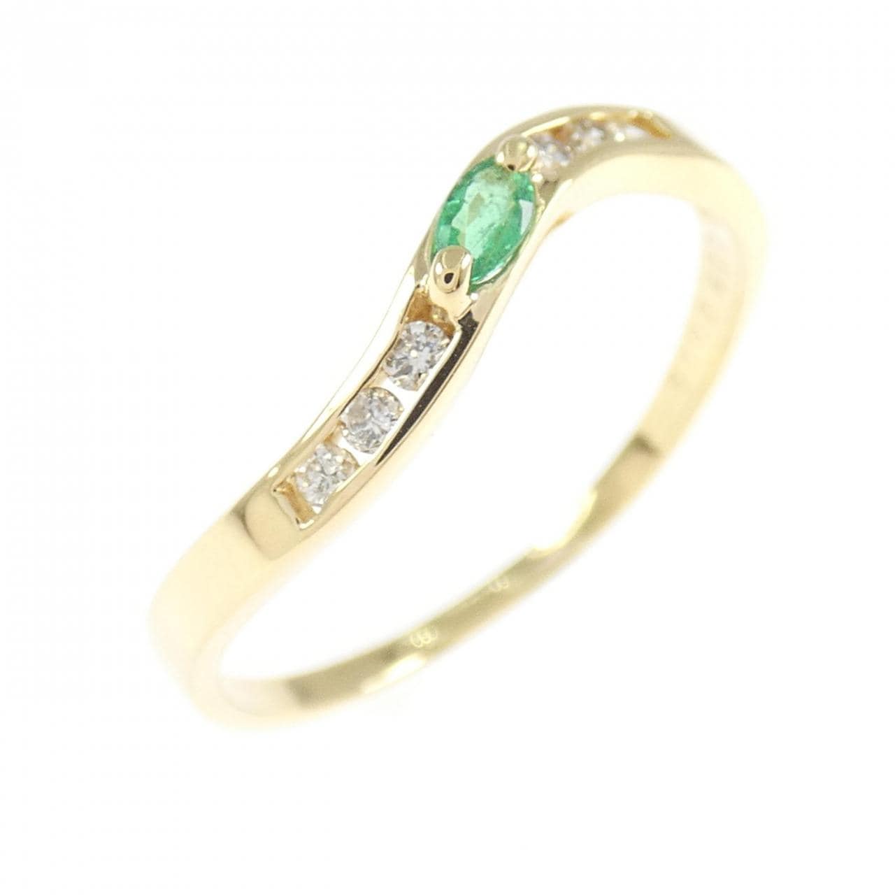 K18YG エメラルド リング 0.08CT