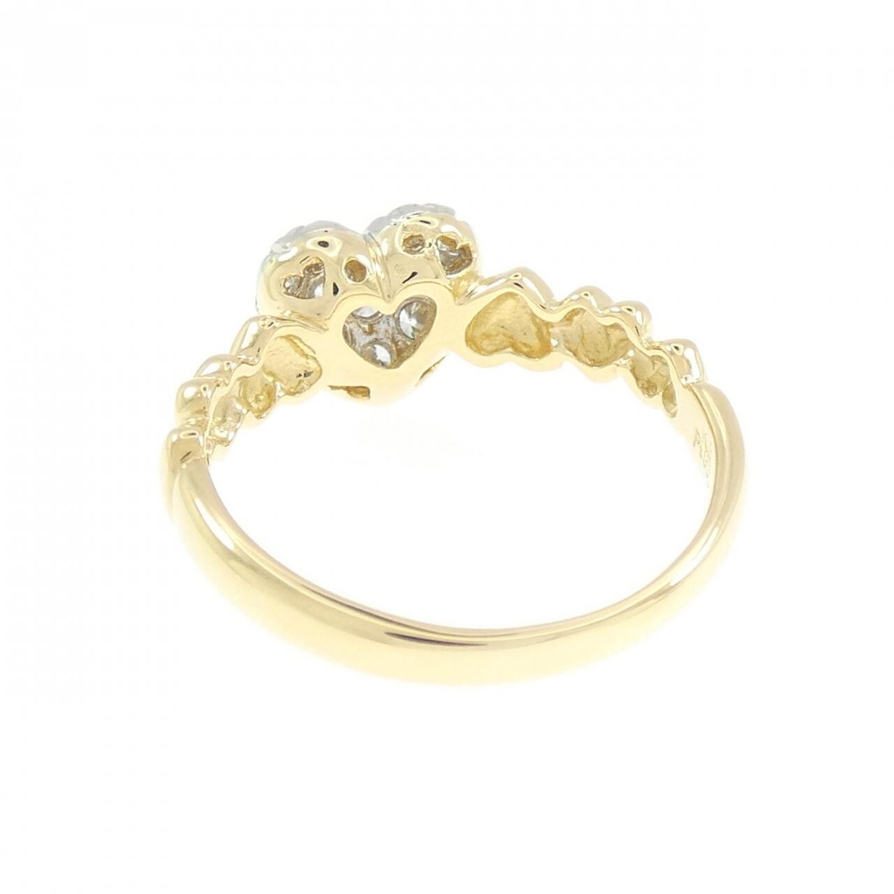 K18YG/PT900 ハート ダイヤモンド リング 0.30CT