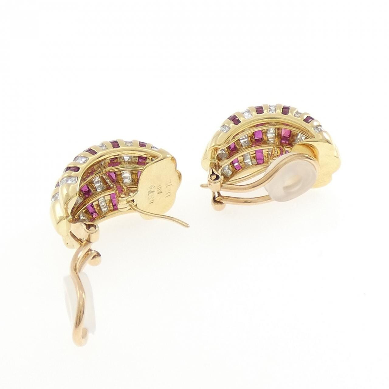 K18YG ルビー ピアス/イヤリング 3.74CT