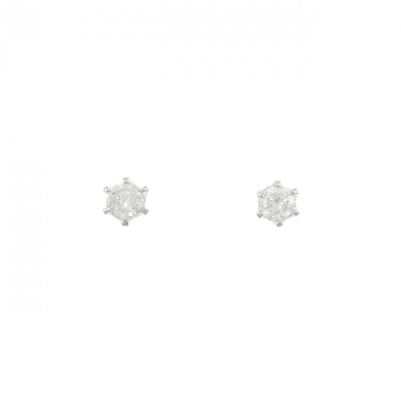 PT900 ソリティア ダイヤモンド ピアス 0.40CT