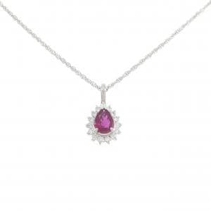 PT900/PT850 ルビー ネックレス 0.60CT