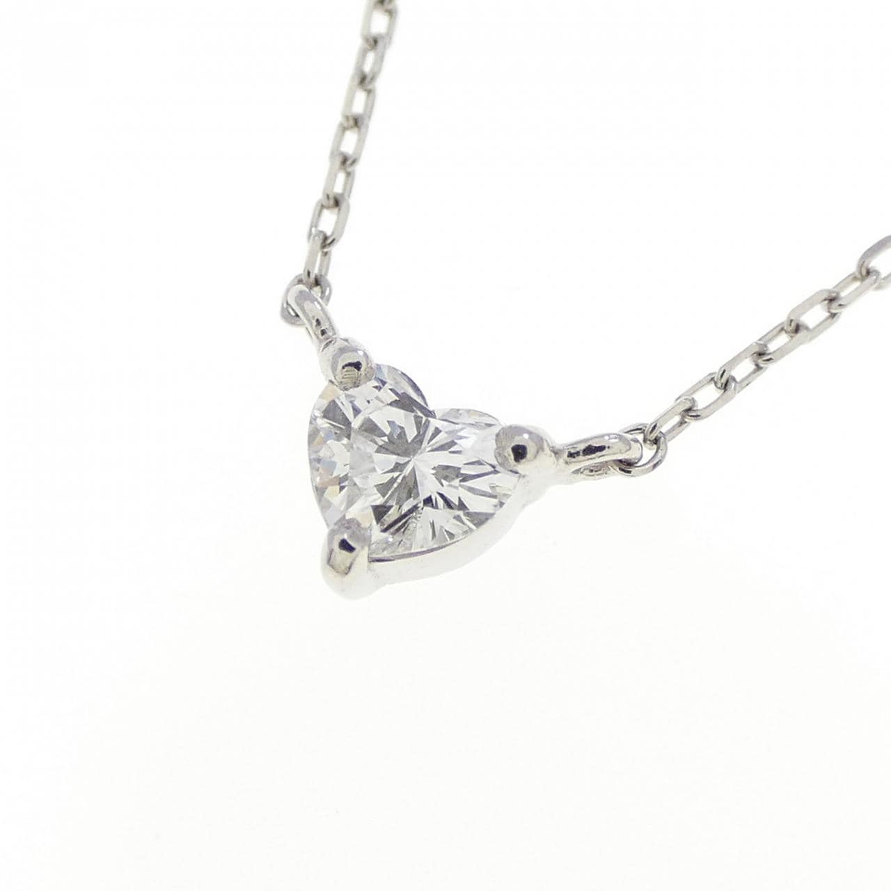 PT900/PT850 ハート ダイヤモンド ネックレス 0.15CT