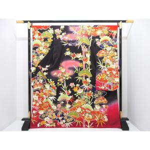 振袖　友禅金彩加工　刺繍入りボカシ染