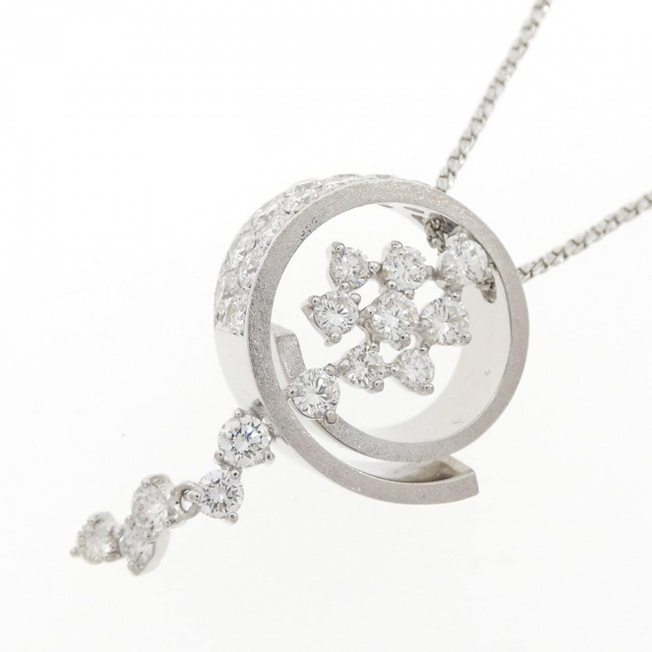 K18WG ダイヤモンド ネックレス 1.04CT