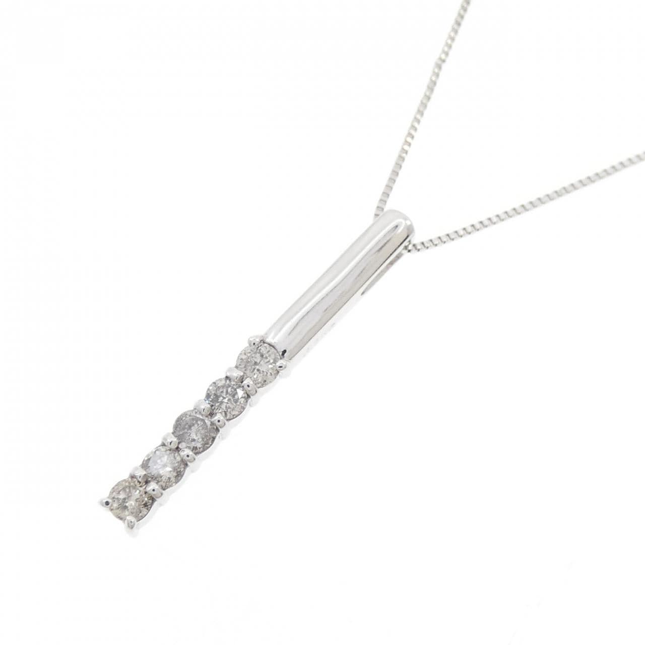K18WG/750WG ダイヤモンド ネックレス 0.25CT