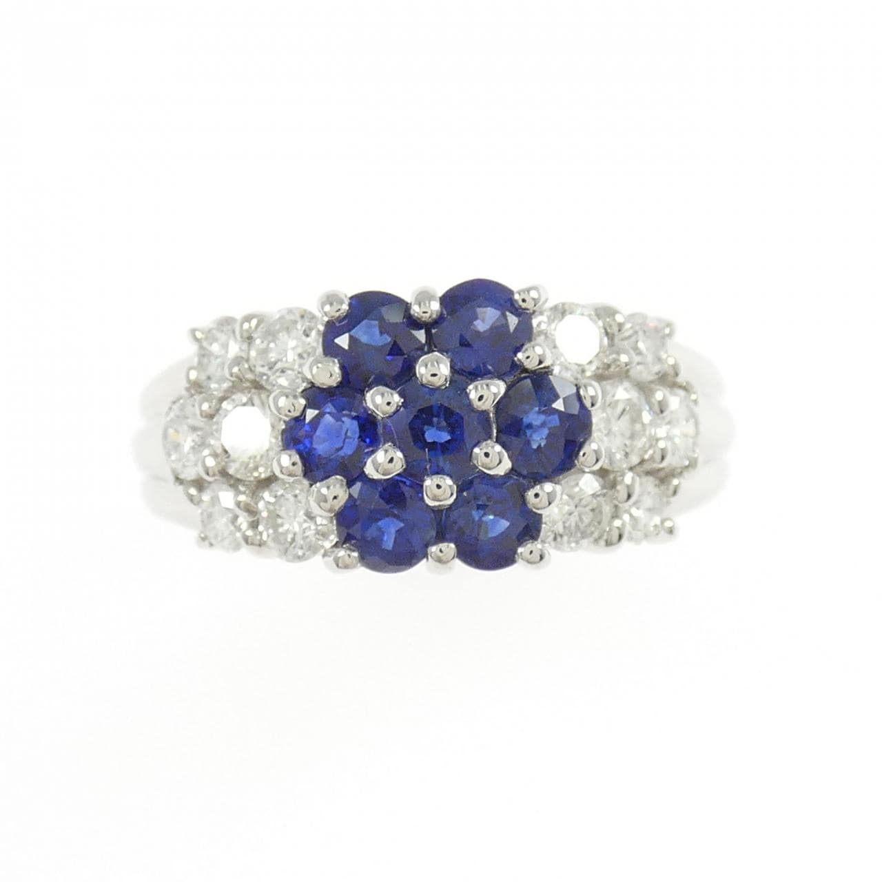 PT900 フラワー サファイヤ リング 1.10CT